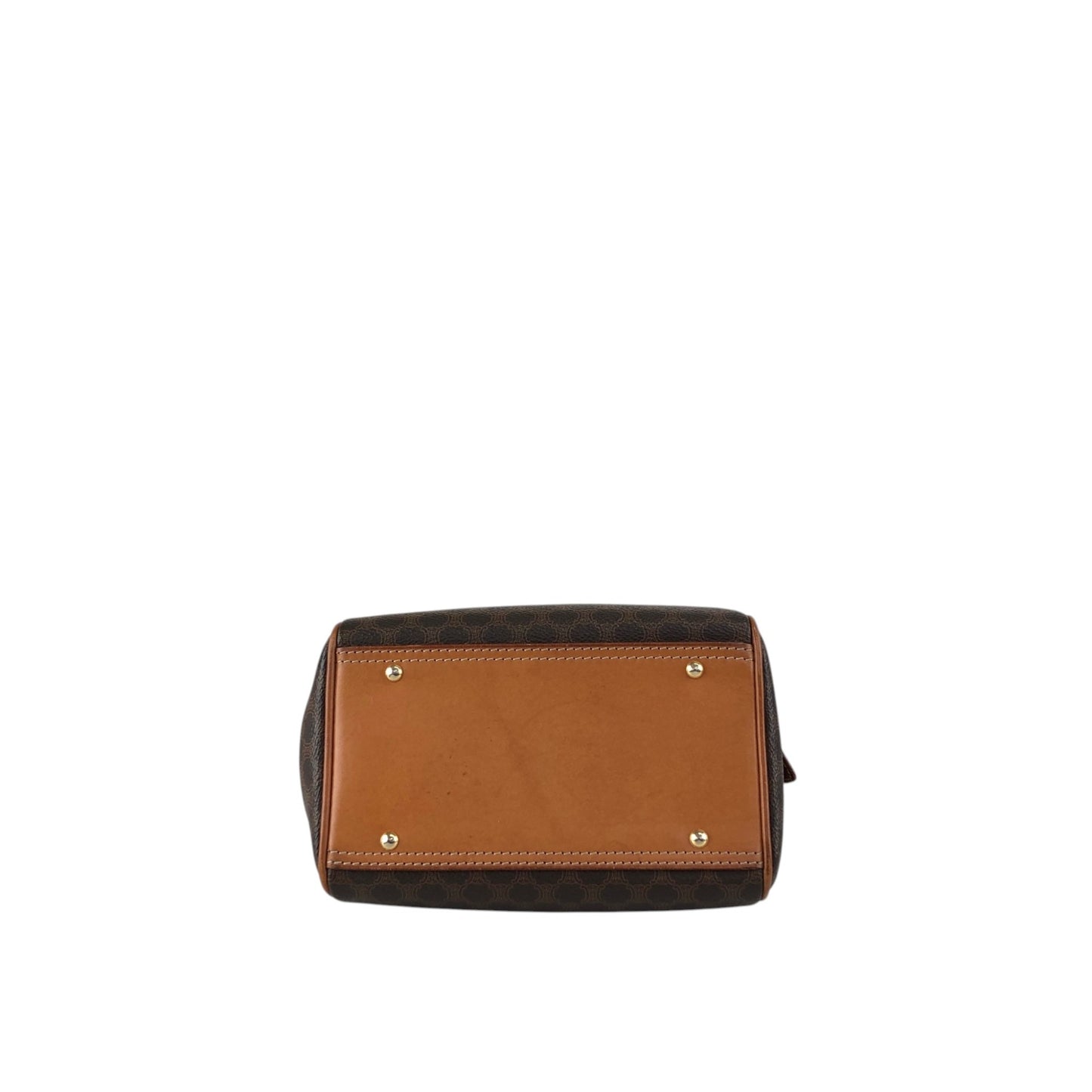 CELINE Macadam Two-way Small Boston bag Shoulder bag Brown Vintage aacnr6