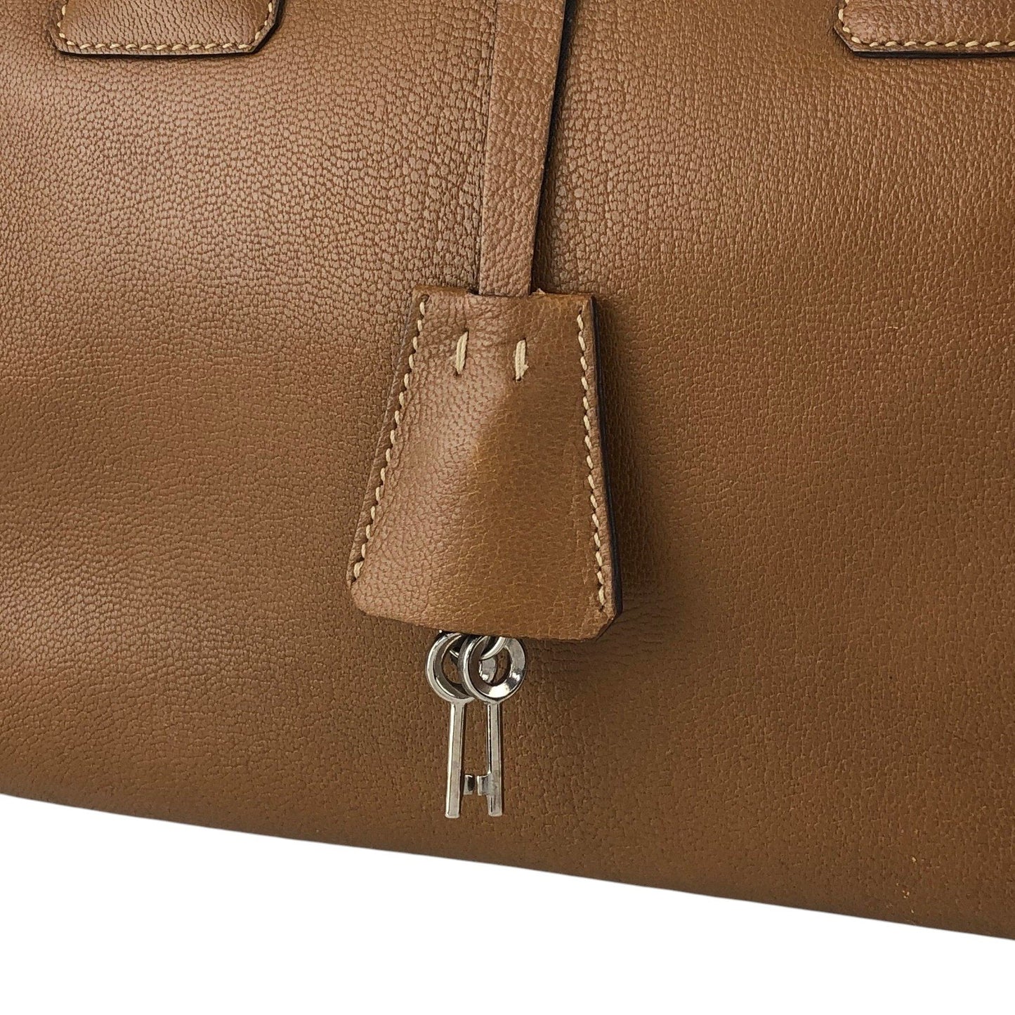 PRADA Metal Clasp Handbag Brown Vintage d6nuka
