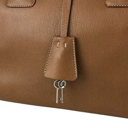 PRADA Metal Clasp Handbag Brown Vintage d6nuka