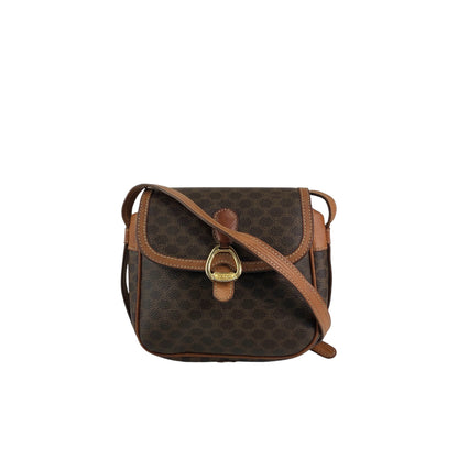 CELINE Macadam Horse Bit Shoulder bag Brown Vintage ydcmjg