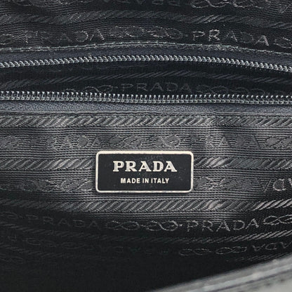 PRADA Logo Embossed Shoulder bag Black T4Q8CGH Vintage duepcf