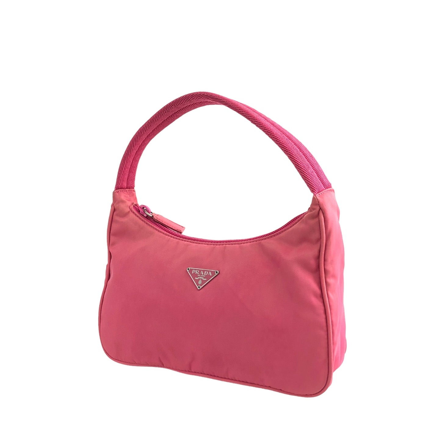 PRADA Triangle Logo Nylon Small Handbag Pink Vintage zg6pix