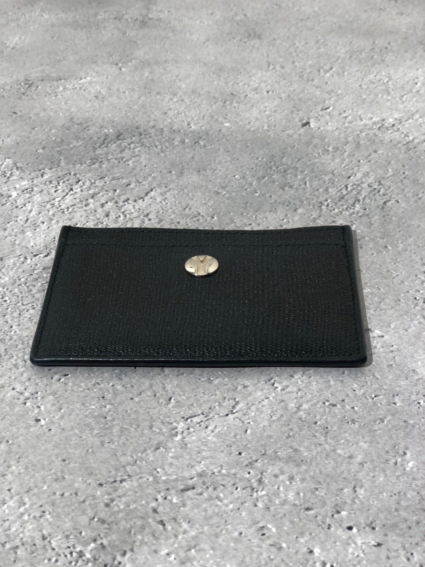 Yves Saint Laurent Leather Card holder Black Vintage 4bm2fd
