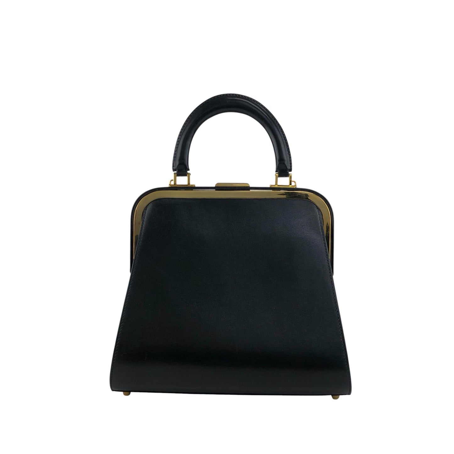 Christian Dior Metal Clasp Handbag Black Vintage istwjt