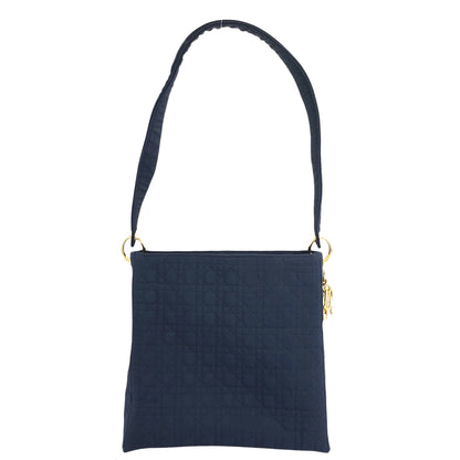 Christian Dior Cannage CD Logo Charm Shoulder bag Hobobag Navy Vintage 55p7w6