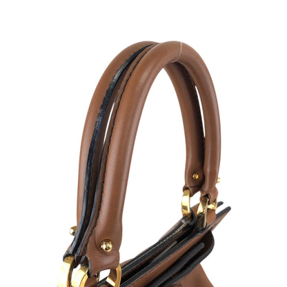 LOEWE Turn Lock Handbag Brown Vintage u4bec7