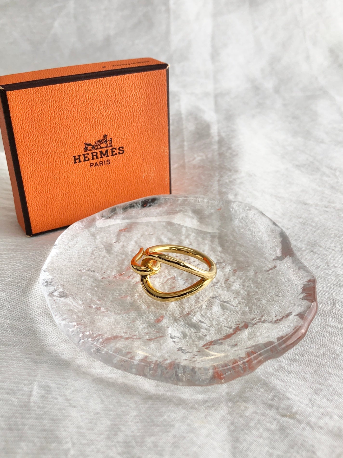 HERMES Scarf Ring Gold Vintage wvkwa3