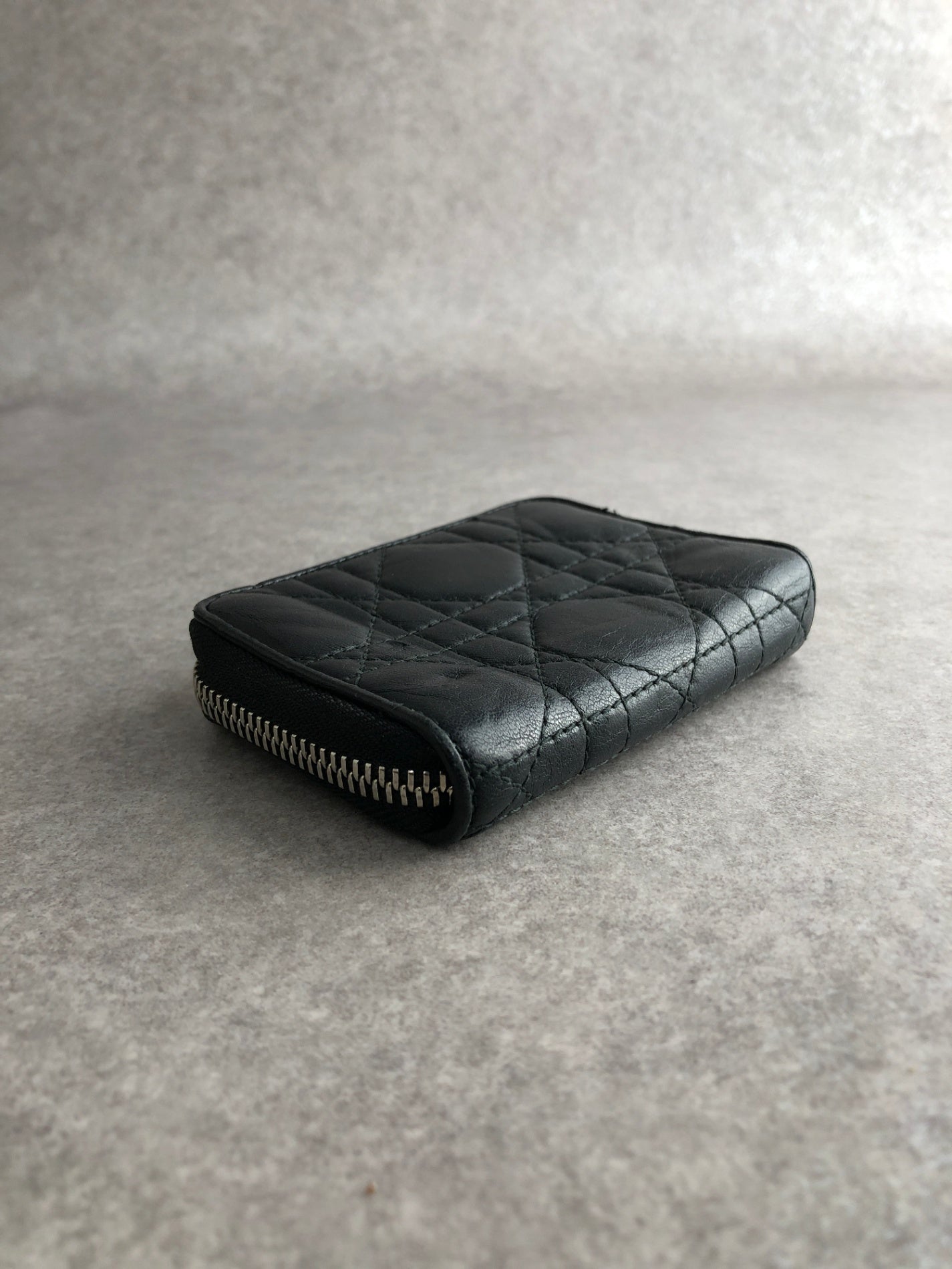 Christian Dior Cannage Coin Purse Black Vintage 6r5kjb