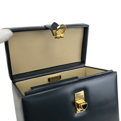 LOEWE Anagram Handbag Vanity bag Navy Vintage kwwgaf