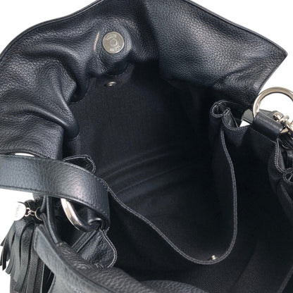 LOEWE Anagram Drawstring Shoulder bag Black Vintage t3naju