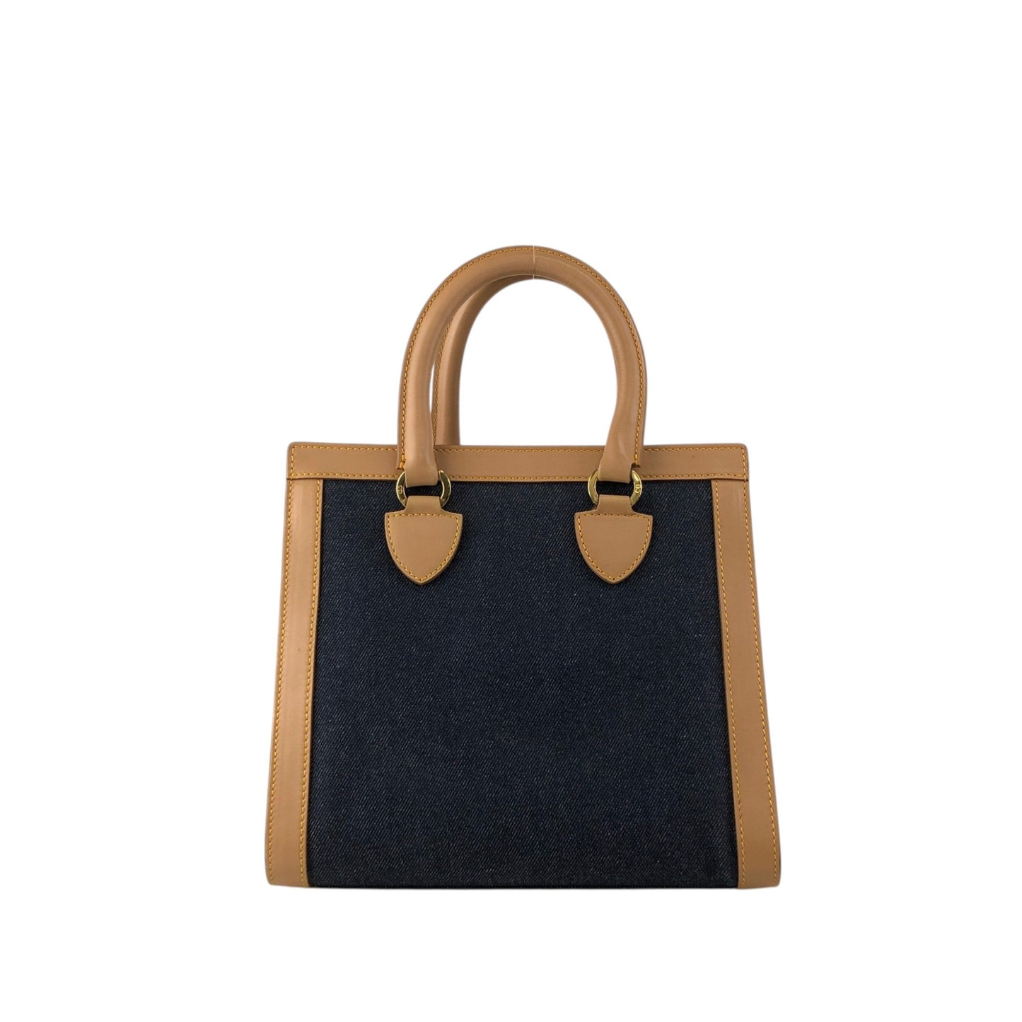 Christian Dior Logo Canvas Handbag Beige×Blue Vintage fwaghn