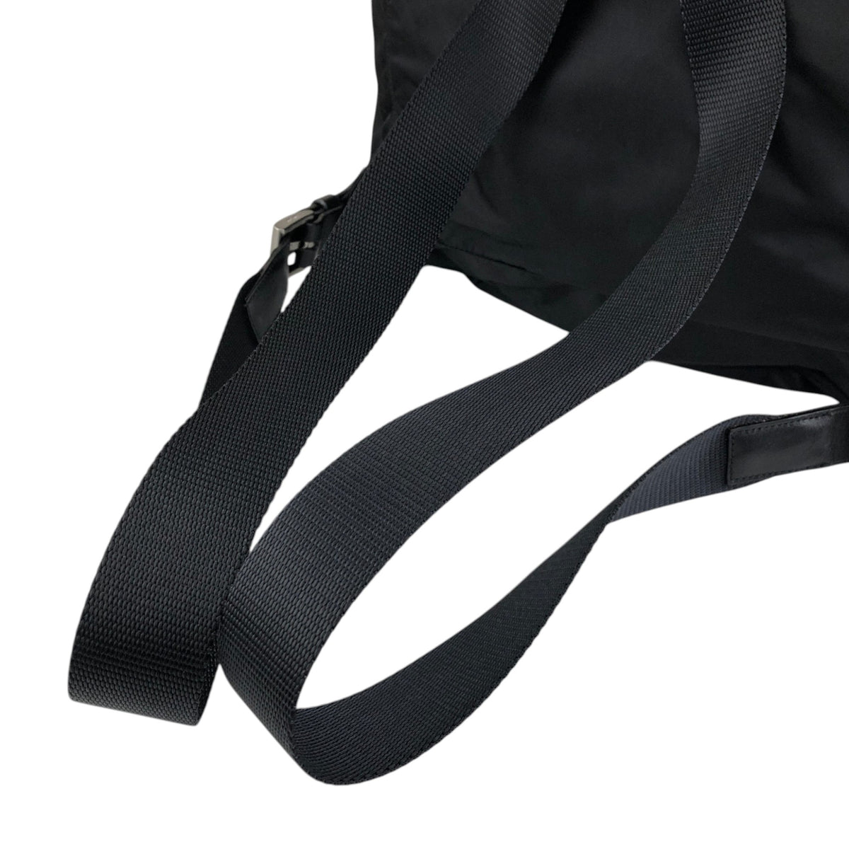 PRADA Tessuto Triangle Logo Double Pocket  Backpack Black Vintage cz4rjs