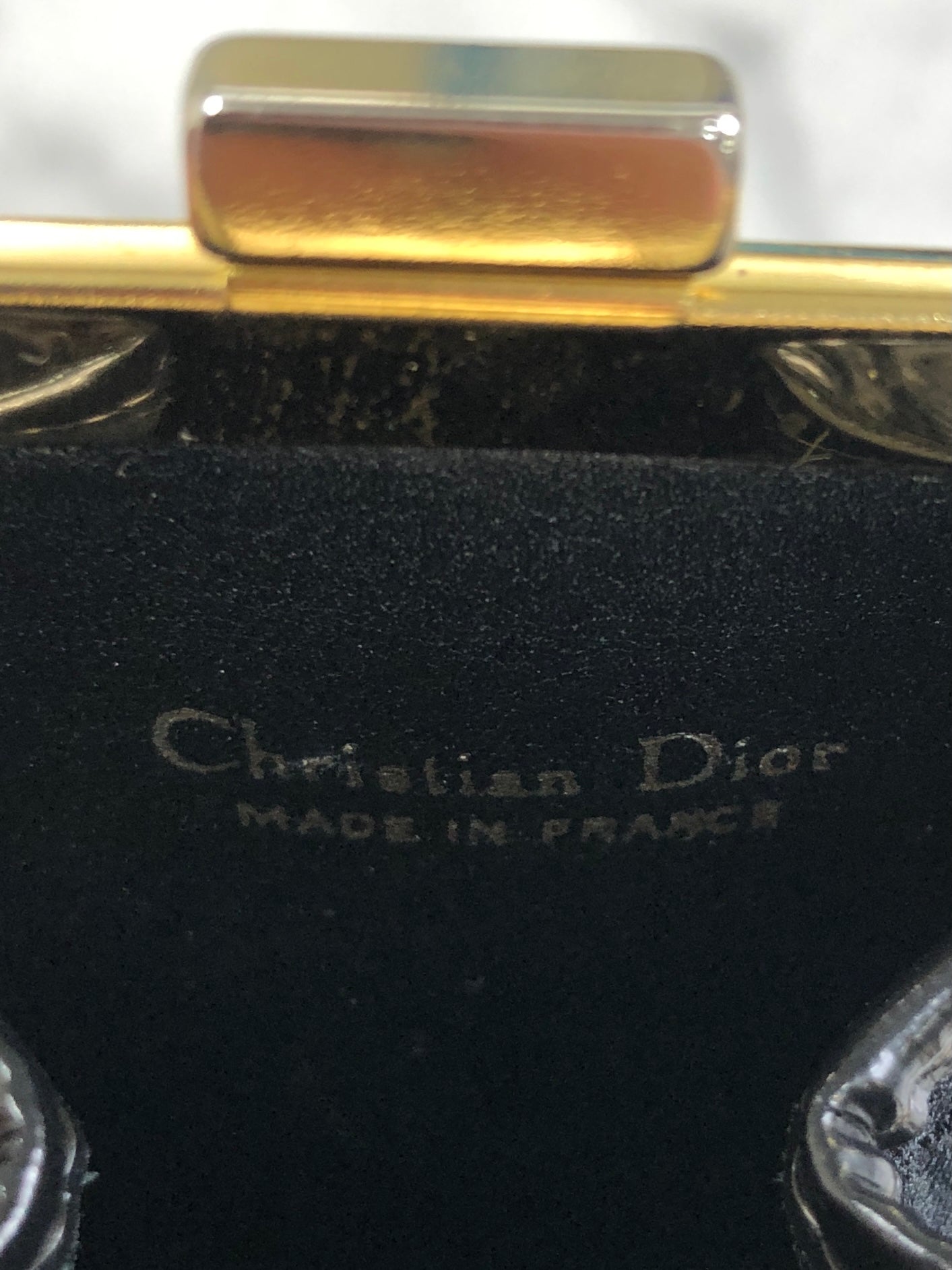 Christian Dior Trotter Logo Metal Clasp Jacquard Leather Coin Purse Black Vintage wd4fgy