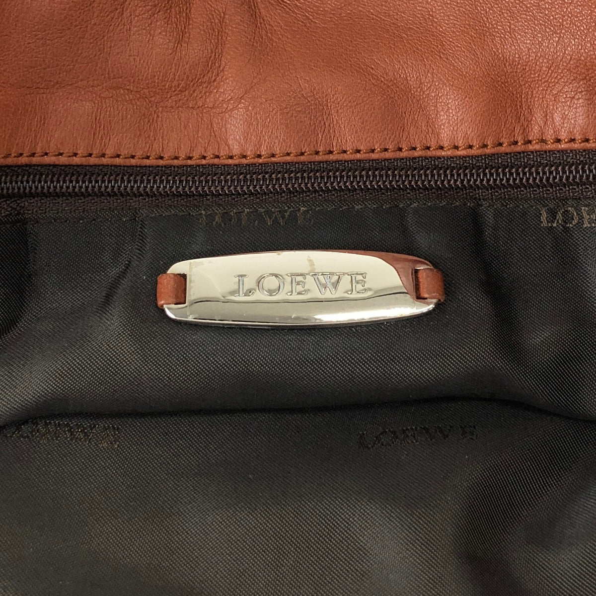 LOEWE Anagram Drawstring Shoulder bag Brown Vintage pyzej6