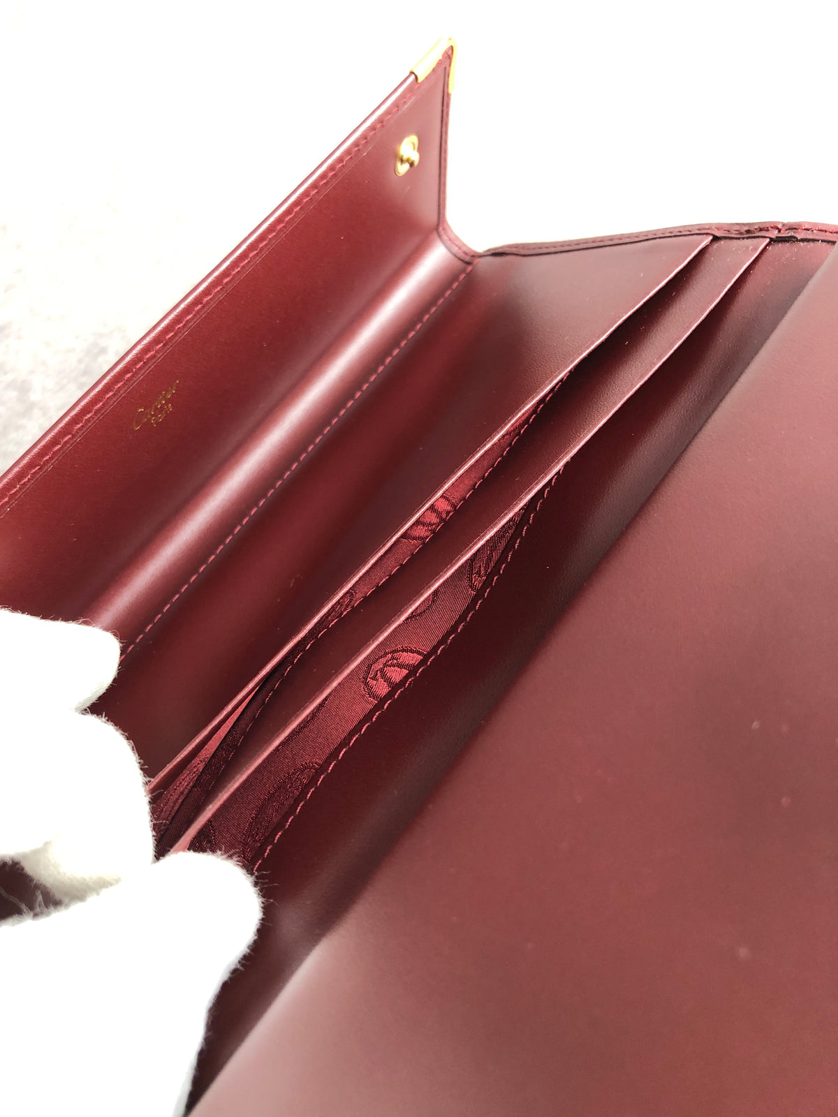 Cartier Logo Embossed Long Wallet Bordeaux Vintage shhgrp