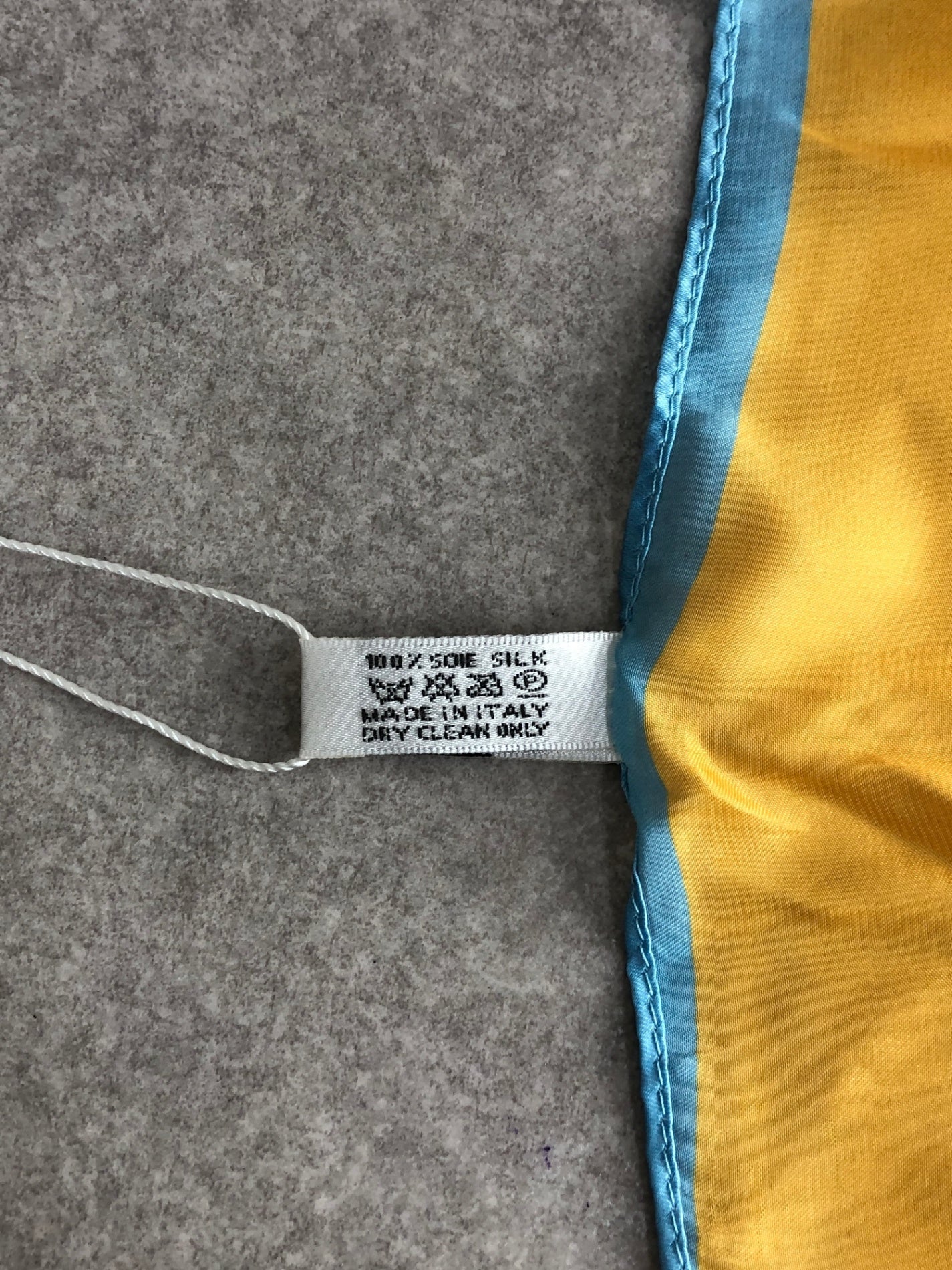 Christian Dior Logo Silk Scarf Yellow×Blue Vintage fybztt