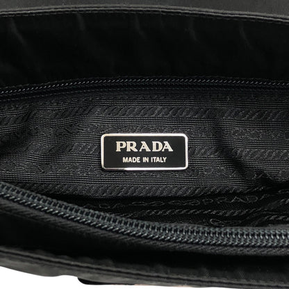 PRADA Triangle Logo Shoulder bag Black Vintage cdactr