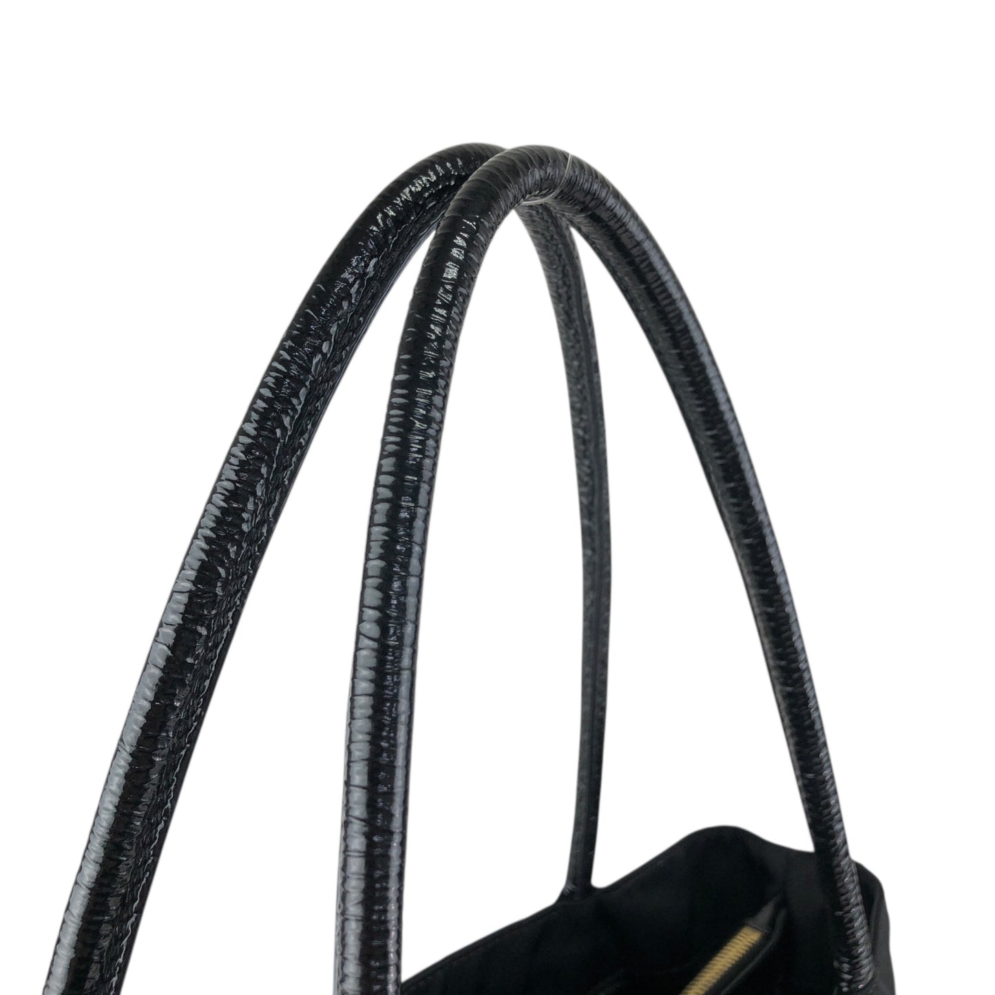 PRADA Tessuto Triangle Logo Handbag Totebag Black Vintage bikz2y