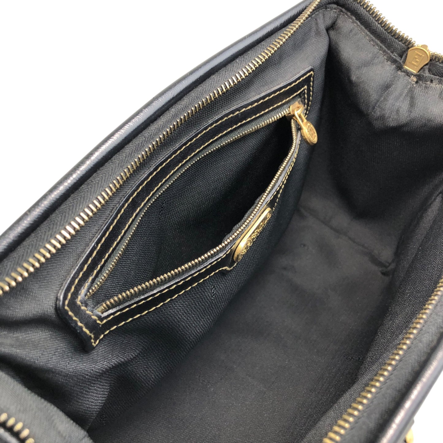 FENDI Pecan Two-way Small Boston bag Shoulder bag Brown×Black Vintage gyzceb