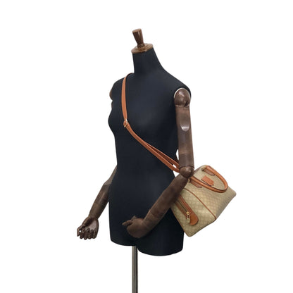 CELINE Macadam Blason Two-way Small Boston bag Shoulder bag Beige Vintage ppn4pg