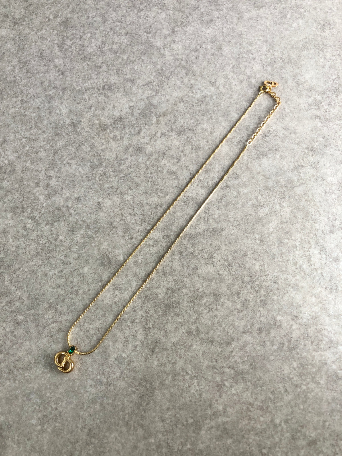 Christian Dior CD Logo Necklace Gold Vintage ie4bje