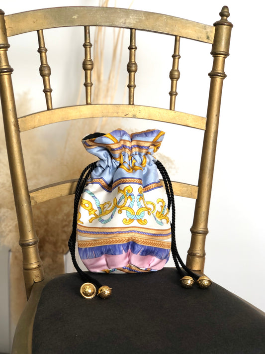 CELINE Starball Drawstring Handbag Blue Vintage cp3wry