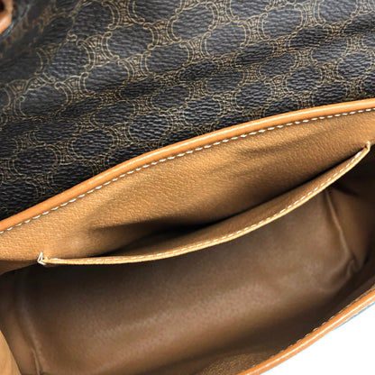 CELINE Macadam Toggle Clasp Two-way Handbag Shoulder bag Brown Vintage 5nzi84