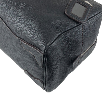 PRADA Logo Embossed Small Boston bag Handbag Black Vintage f8pbsn