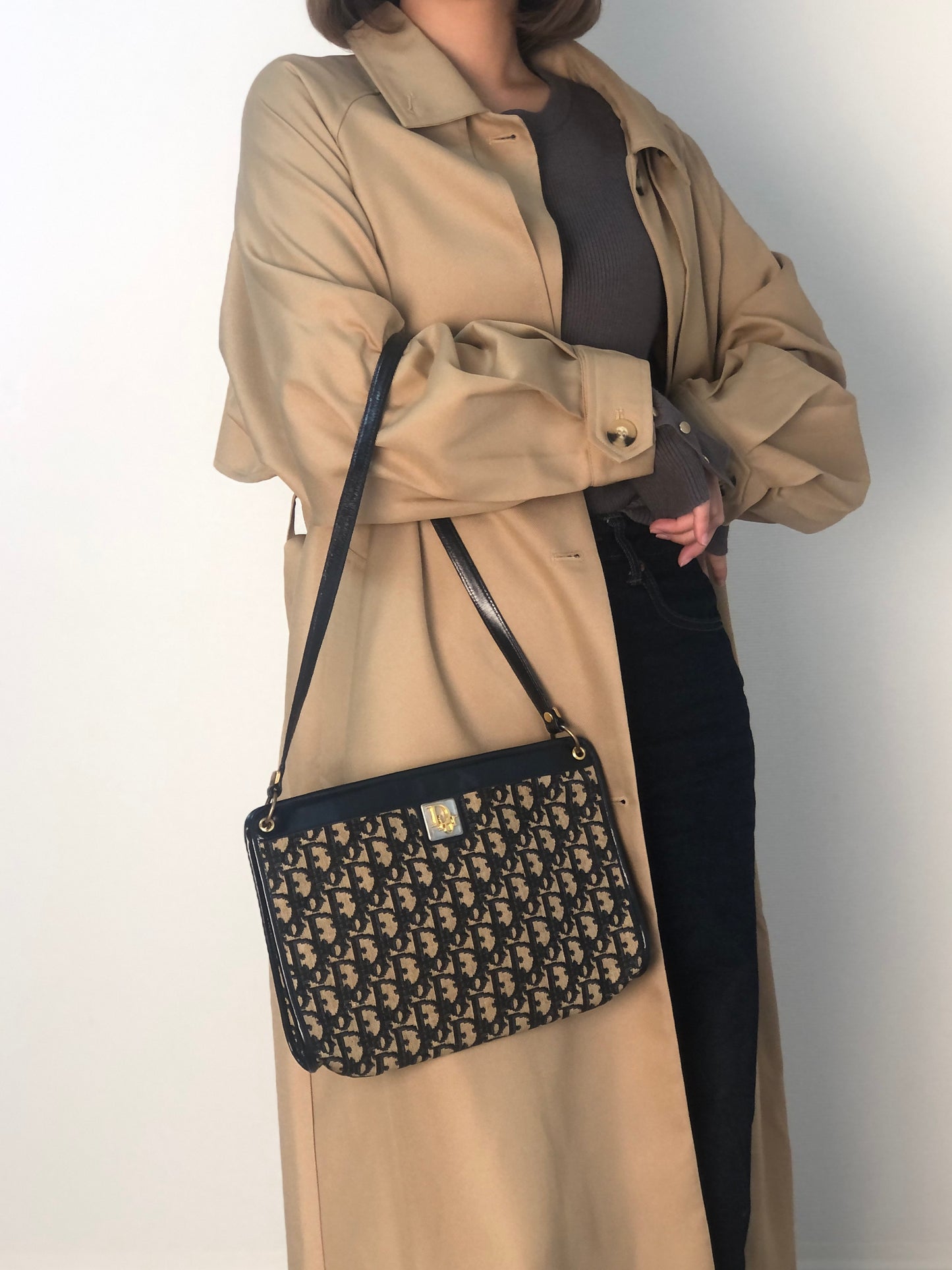 Christian Dior Trotter Shoulder bag Navy Vintage 57rizh