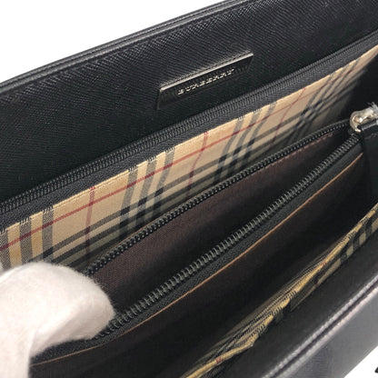 BURBERRY Logo Handbag Black Vintage jieesi