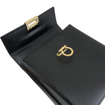 Salvatore Ferragamo Gancini Two-way Handbag Shoulder bag Black Vintage zaxbv3