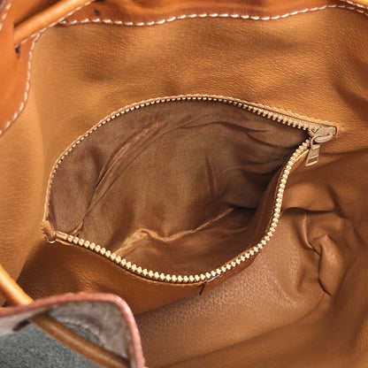 CELINE Macadam Blason Drawstring Shoulder bag Brown Vintage s6mkjn