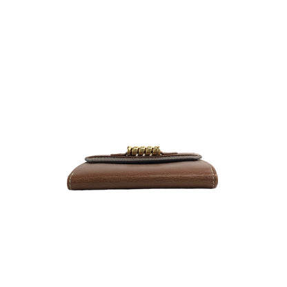 LOEWE Velazquez 皮革折疊錢包 棕色 復古 gmwjwm 