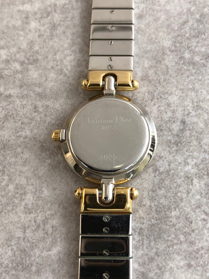 Christian Dior Quartz Watch Silver×Gold 3025 Vintage irm46k