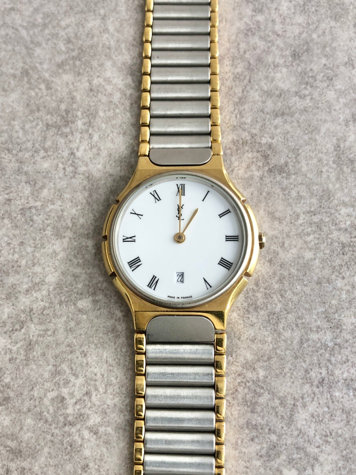 Yves Saint Laurent YSL Logo Watch Silver Vintage 5nc7zu