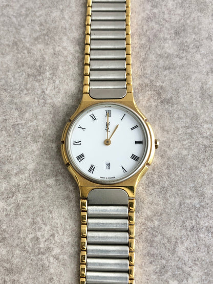 Yves Saint Laurent YSL Logo Watch Silver Vintage 5nc7zu