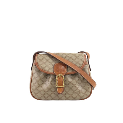 CELINE Macadam Blason Shoulder bag Beige Vintage xe5drh