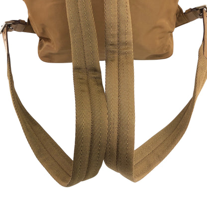 PRADA Triangle Logo Double Pocket Backpack Brown Vintage rne3iv