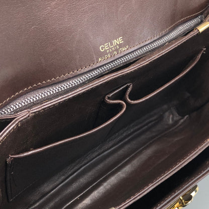 CELINE Triomphe Horse Carriage Shoulder bag Brown Vintage thyd2h