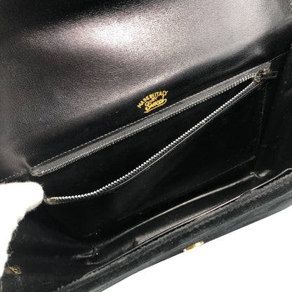 GUCCI Sherry Line Horse Bit Shoulder bag Black Vintage serjt6