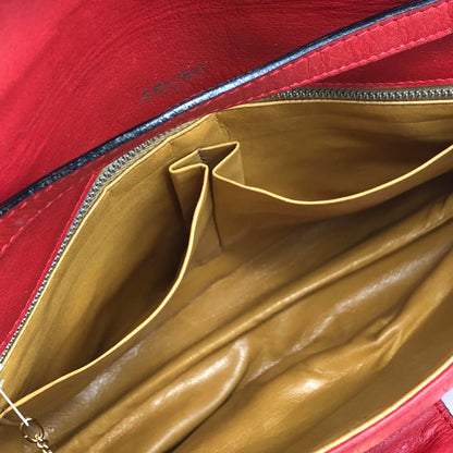 CELINE Blason Shoulder bag Red Vintage mv242g