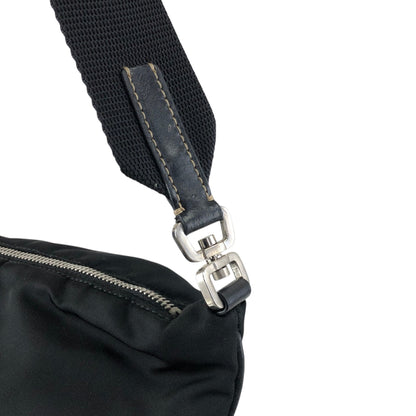 PRADA Tessuto Triangle Logo Shoulder bag Black Vintage ribjbv