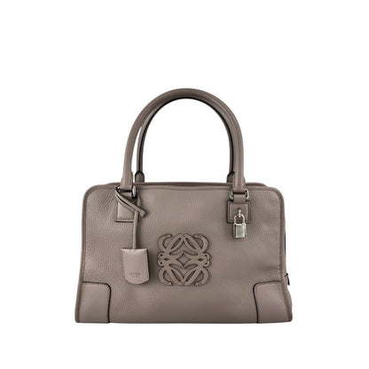 LOEWE Amazona36 Anagram Handbag Boston bag Gray Vintage mhy4fx