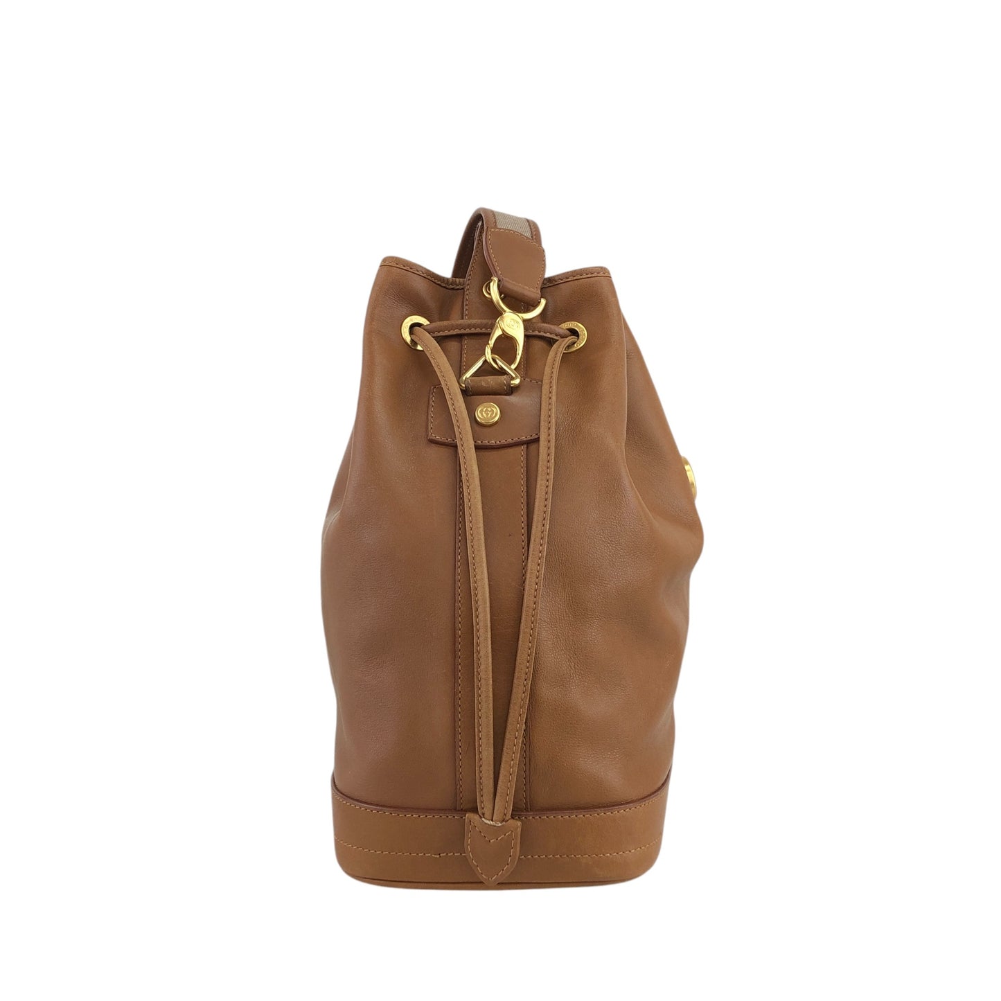 GUCCI Interlocking Drawstring Shoulder bag Brown Vintage 73zgkn