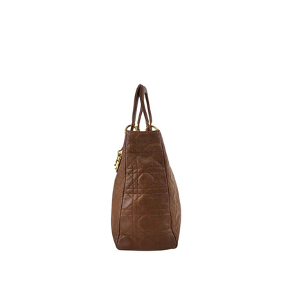 Christian Dior Lady Dior Cannage Two-way Handbag Shoulder bag Brown Vintage 8c3nvp