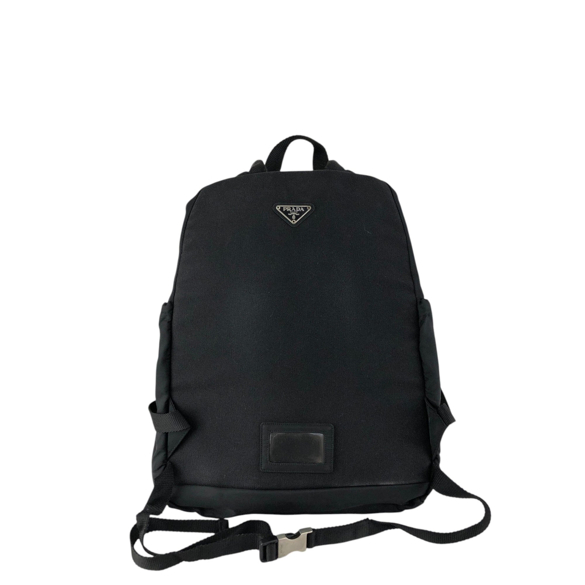 PRADA Tessuto Triangle Logo Backpack Black Vintage 8a5c5r