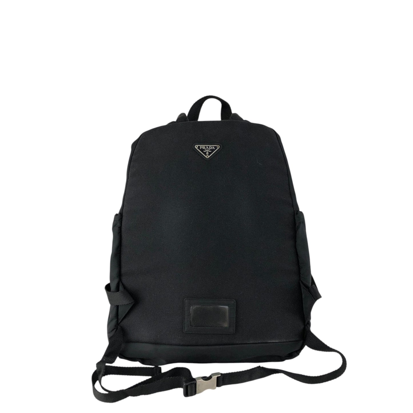PRADA Tessuto Triangle Logo Backpack Black Vintage 8a5c5r