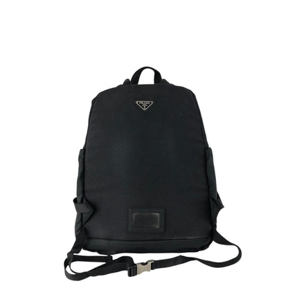 PRADA Tessuto Triangle Logo Backpack Black Vintage 8a5c5r