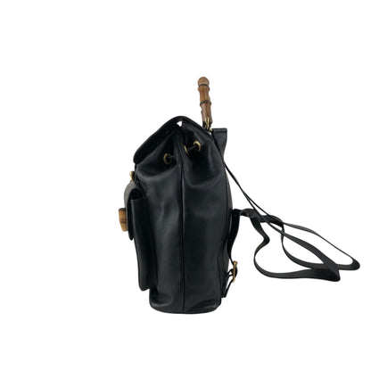 GUCCI Bamboo Backpack Black Vintage 38shhu