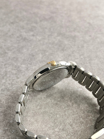 Yves Saint Laurent YSL Logo Quartz Watch Silver 6031-G11246 Vintage vcrgf8
